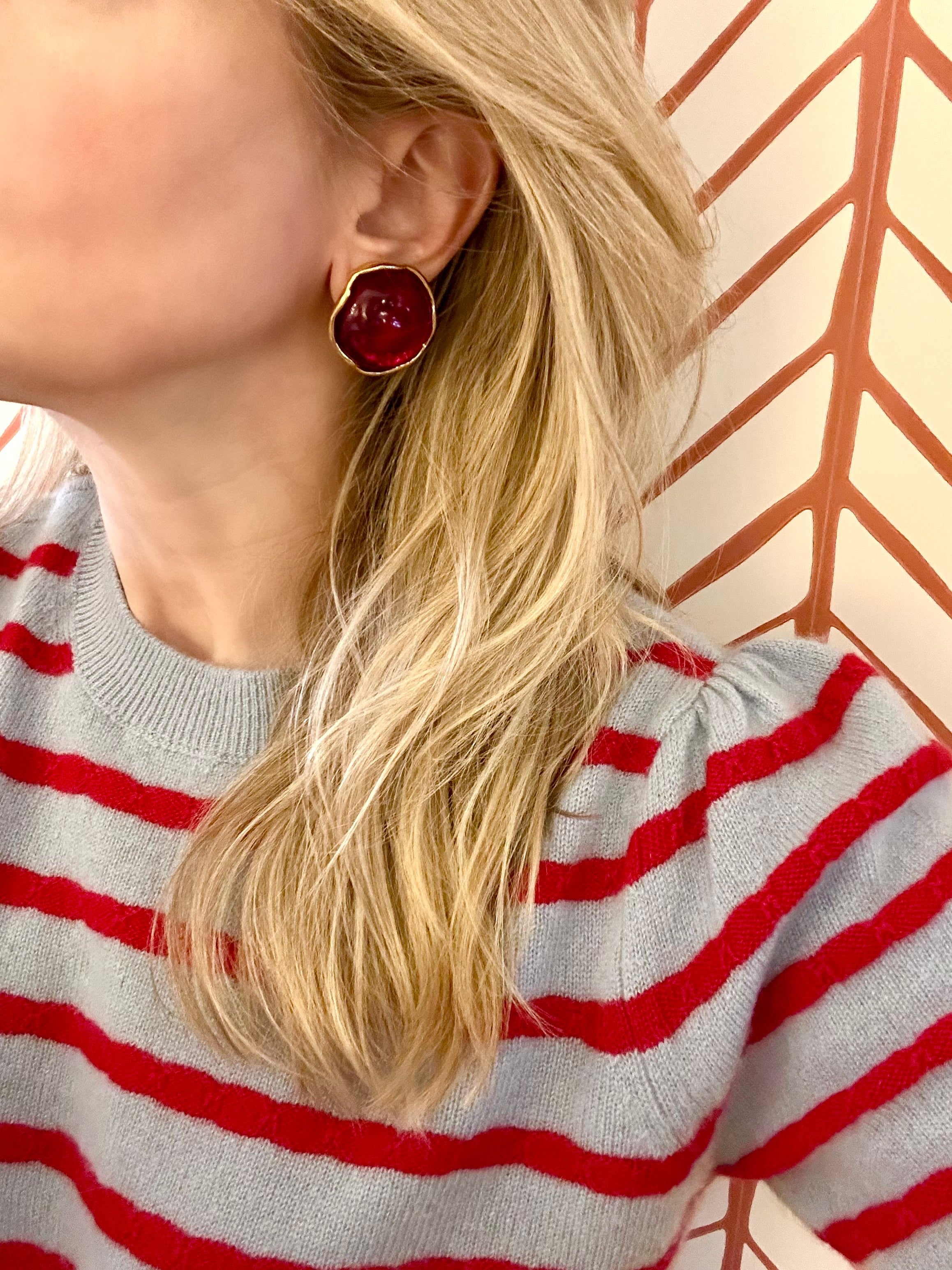 1980s Yves Saint Laurent Red Glass Earrings – Ladybug Vintage