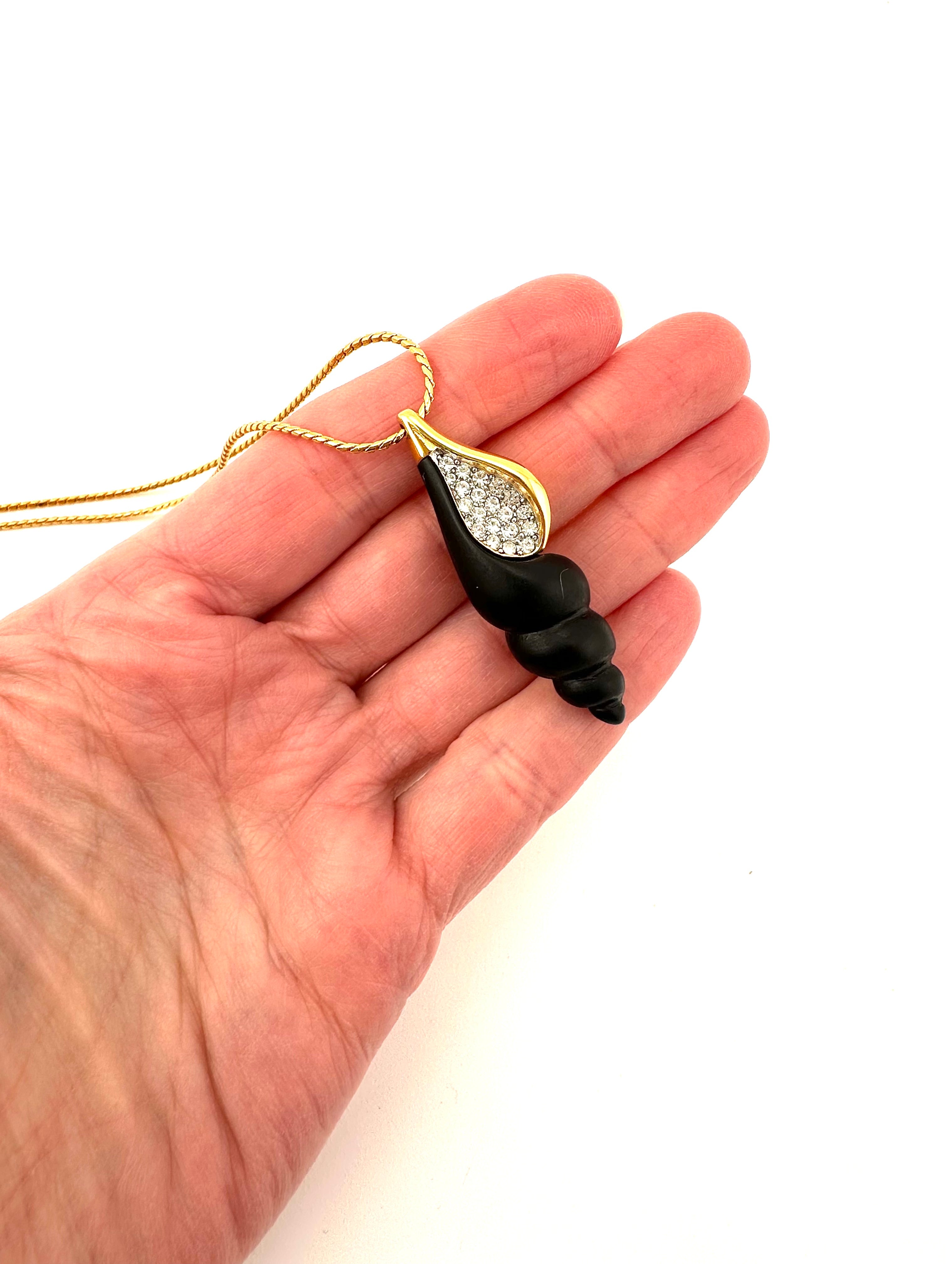Vintage 1970s Givenchy Black and Shell Necklace – Ladybug Vintage