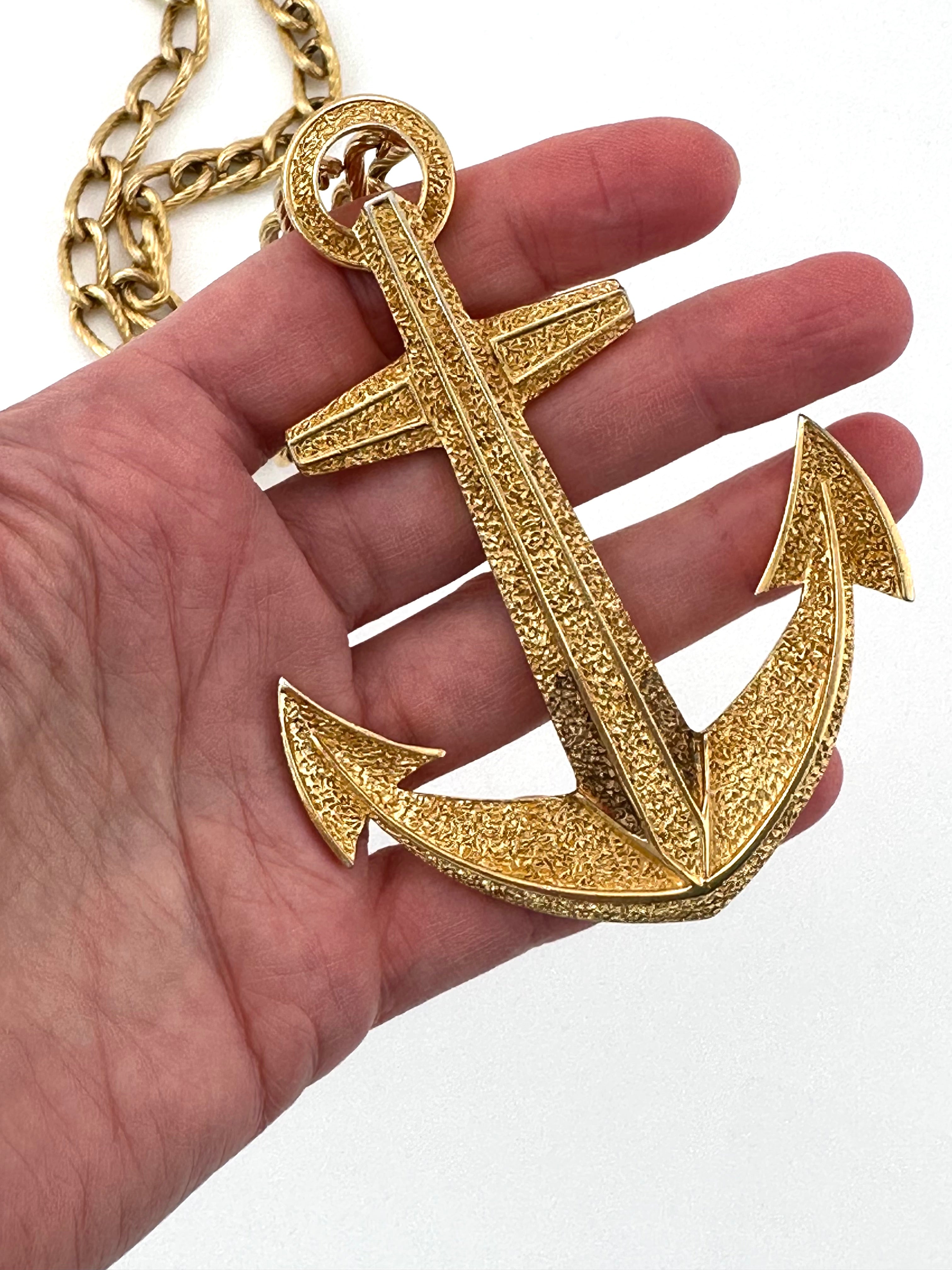 1960s Large Gold Trifari Anchor Necklace – Ladybug Vintage