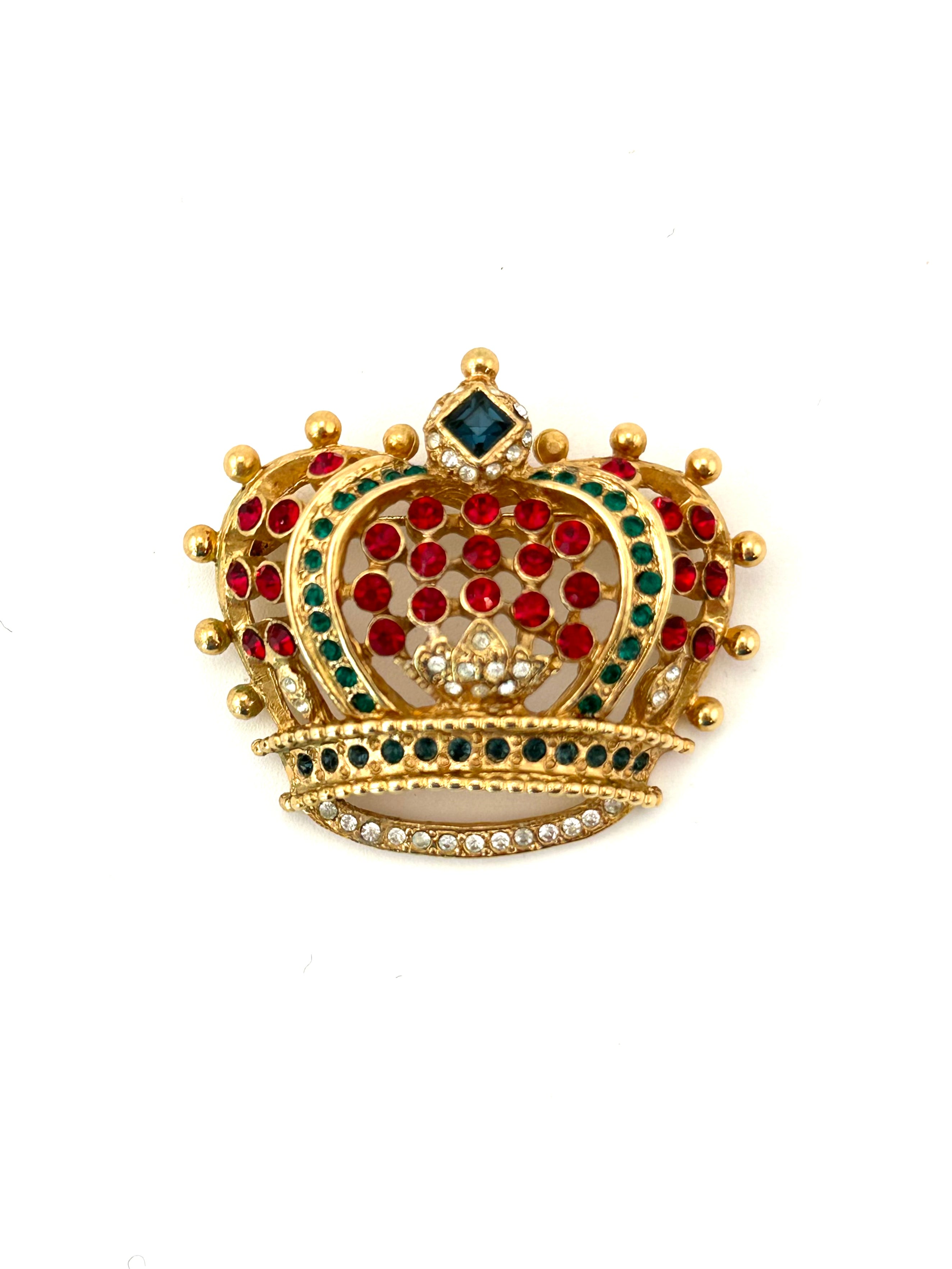 Vintage Kenneth Jay Lane Jeweled Crown Brooch – Ladybug Vintage