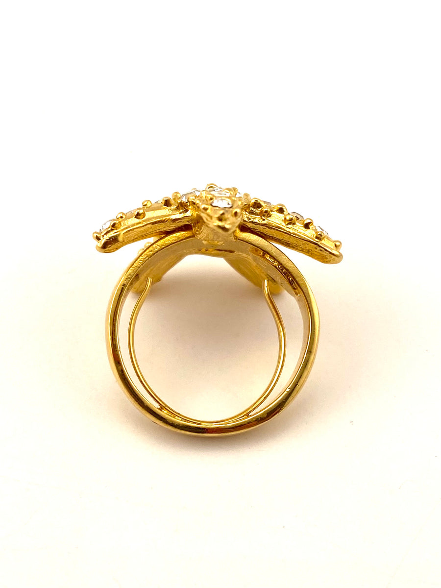 Vintage Kenneth Jay Lane Starfish Rhinestone Ring