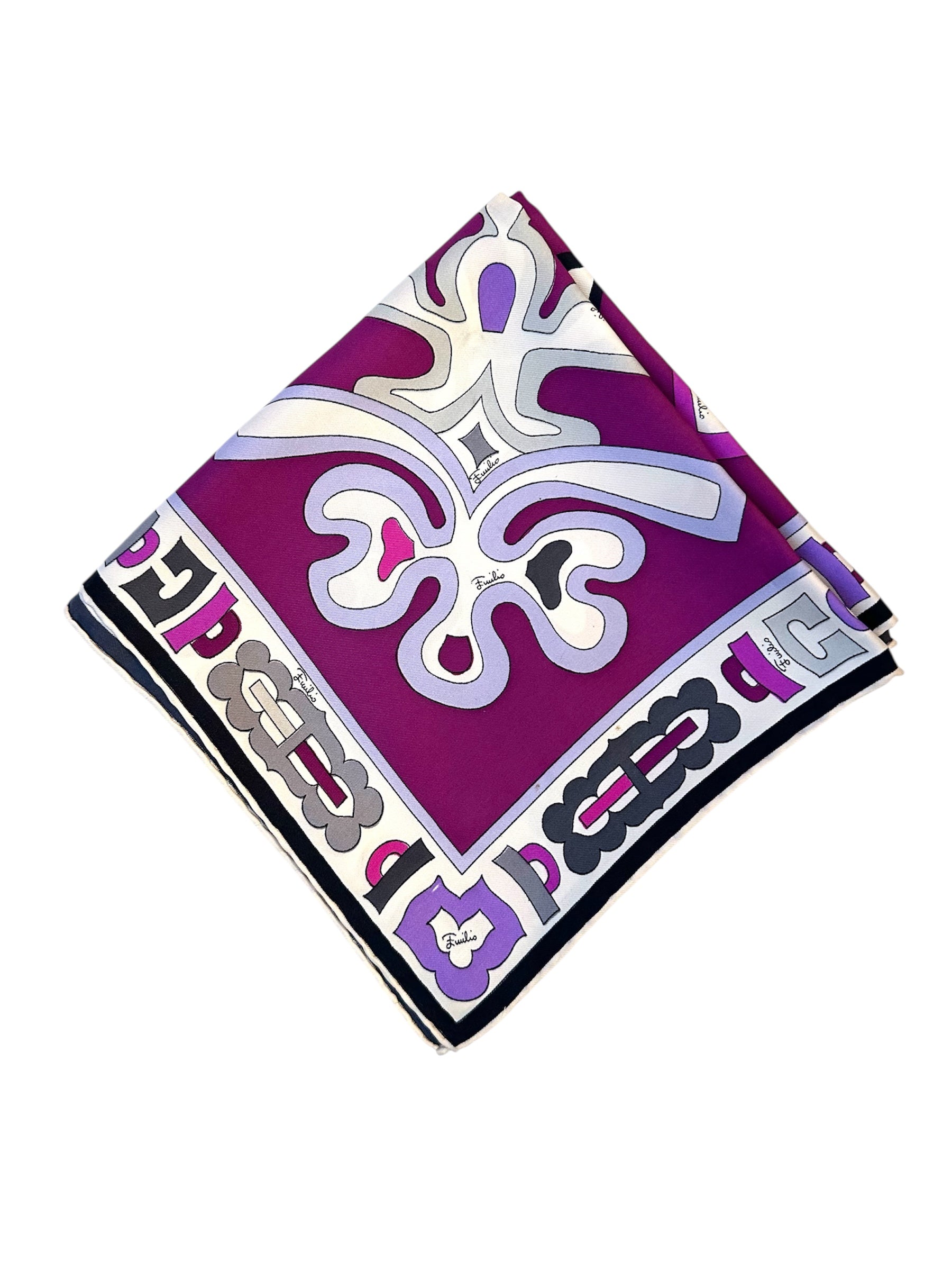 Vintage Emilio Pucci Purple Silk Scarf – Ladybug Vintage