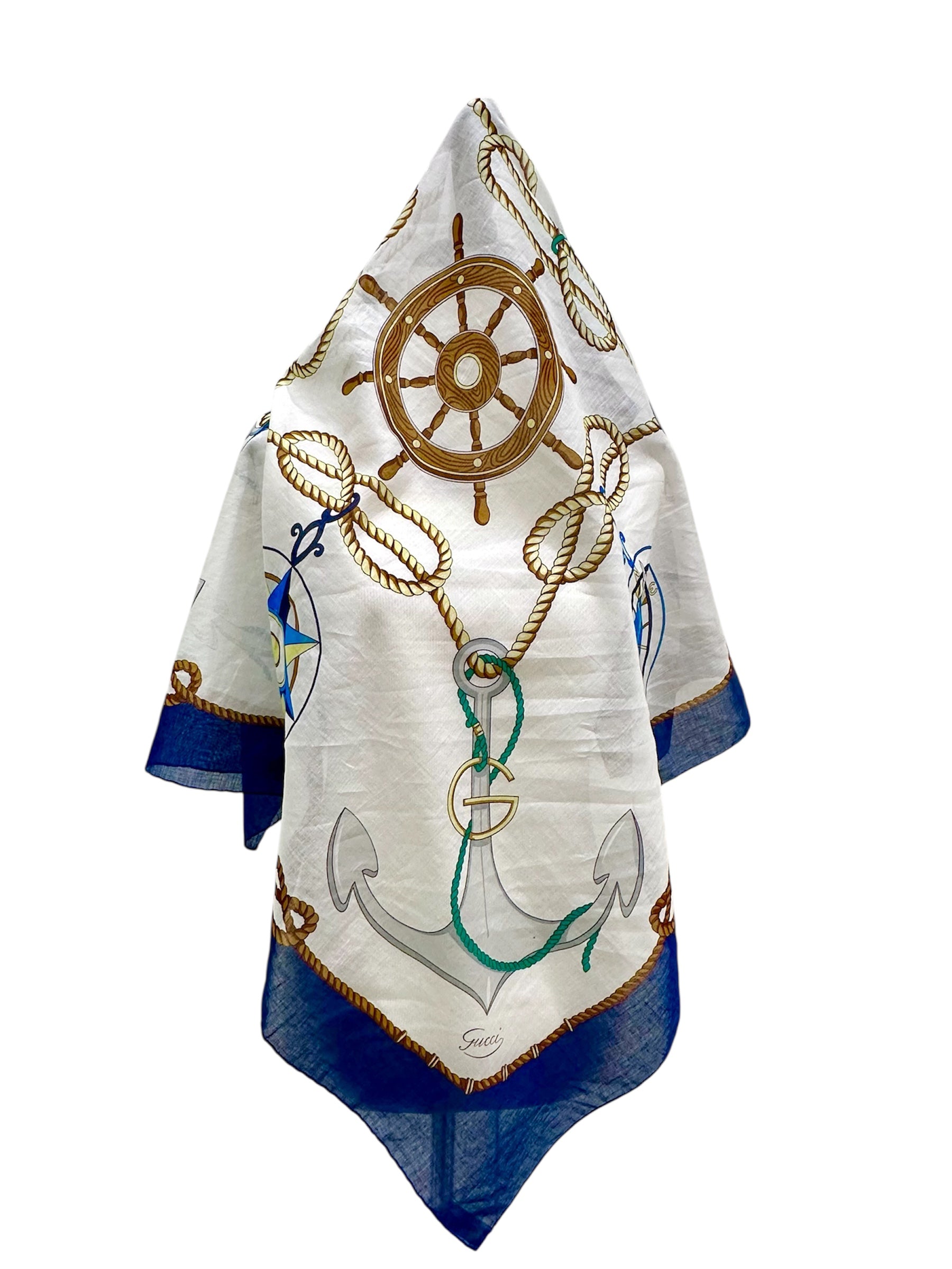 1970s Gucci Nautical Cotton Scarf – Ladybug Vintage
