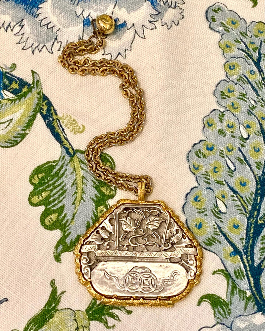 1970s Kenneth Jay Lane Flower Basket Necklace