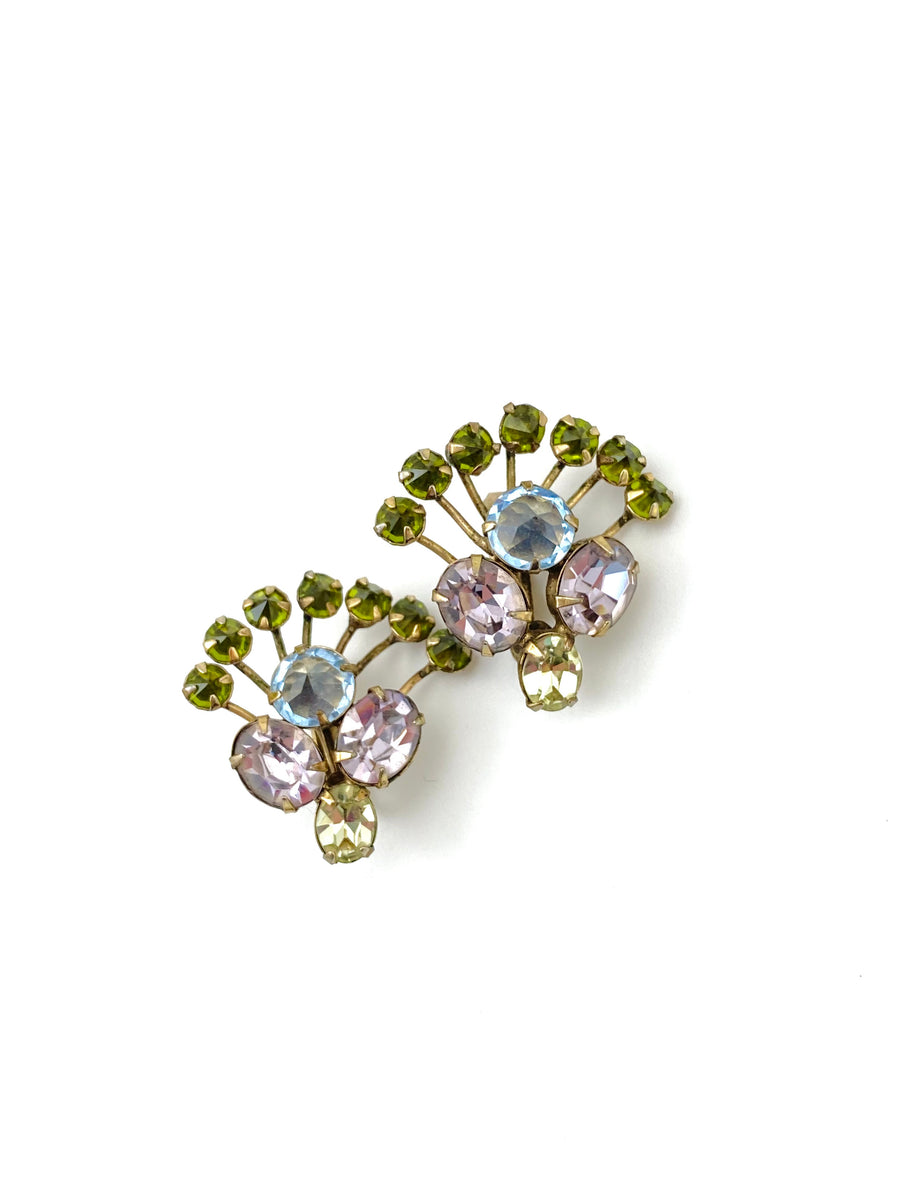 Schreiner Pastel Colored 1950s Earrings