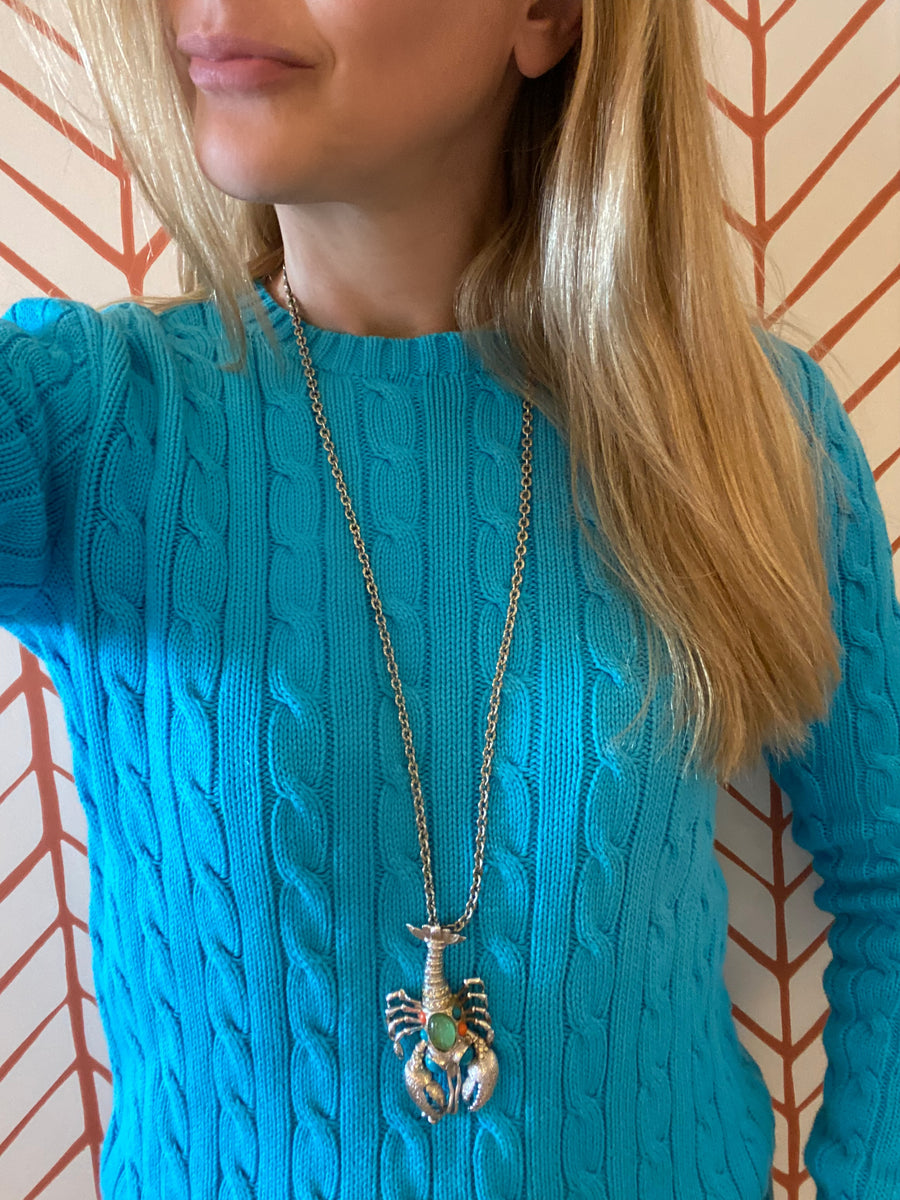1970s Castlecliff Lobster Pendant Necklace