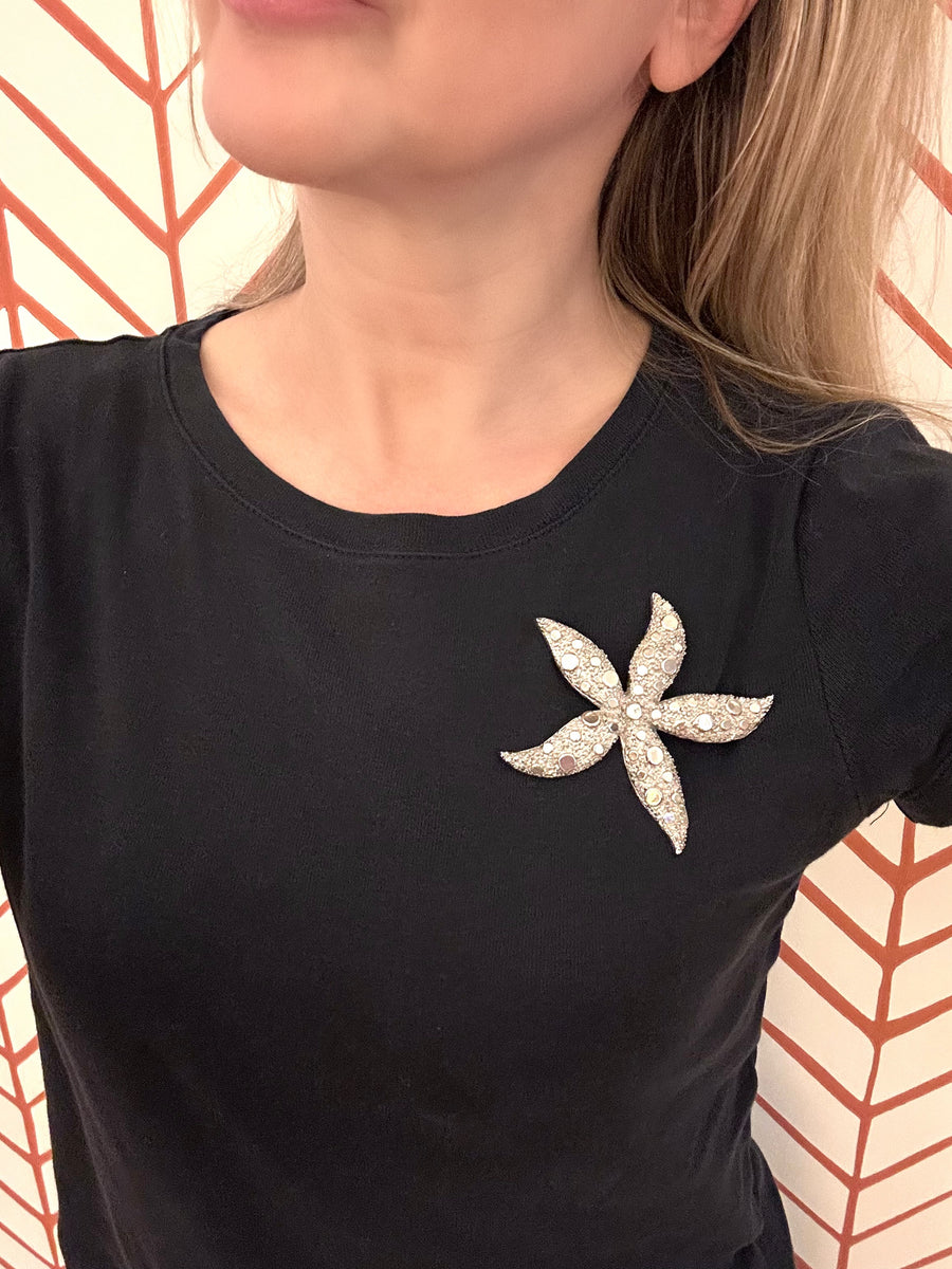 Vintage 1960s Silvertone Starfish Brooch
