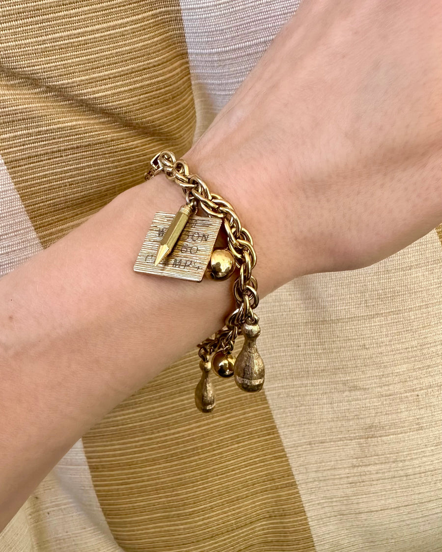 1950s Bowling Themed Charm Bracelet