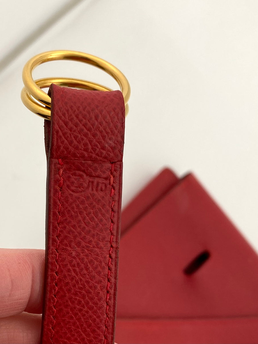 1990s Hermés Red Leather Belt Bag