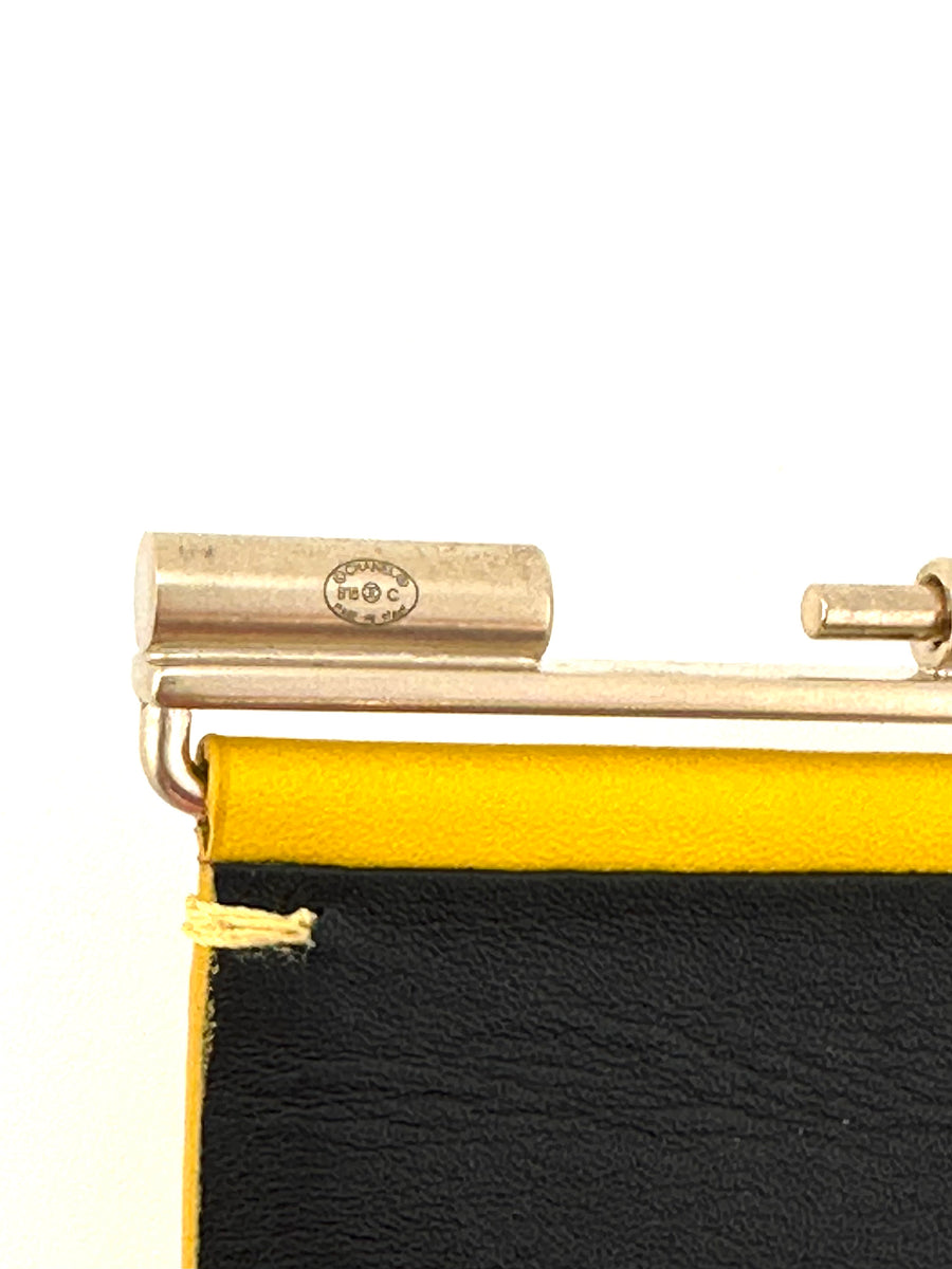 CHANEL CC Yellow Color Leather Cuff Bracelet 2018 in Box