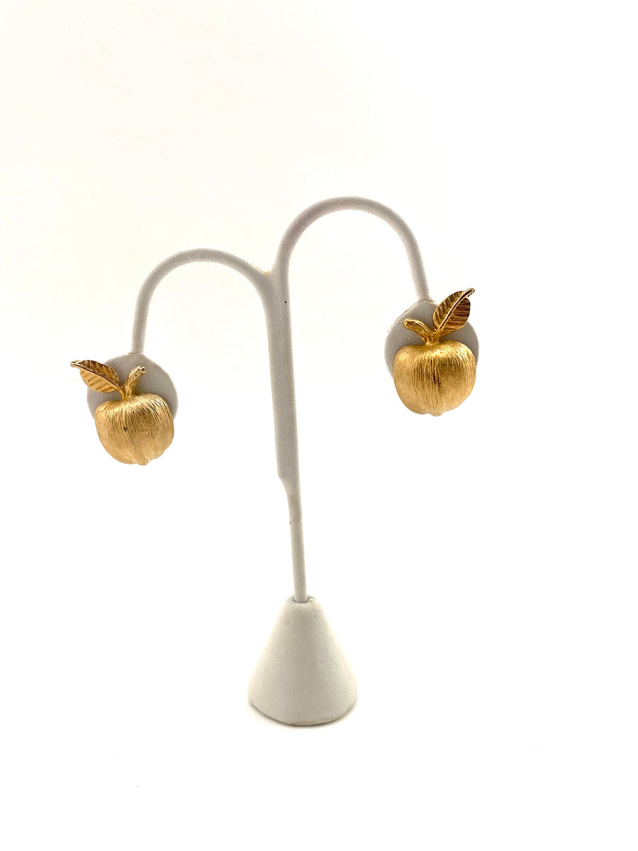 Vintage Goldtone Apple Earrings
