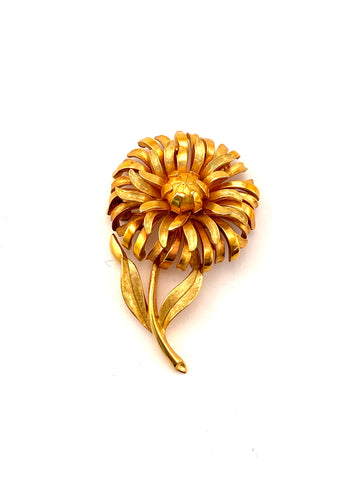 1950s Trifari Goldtone Flower Brooch