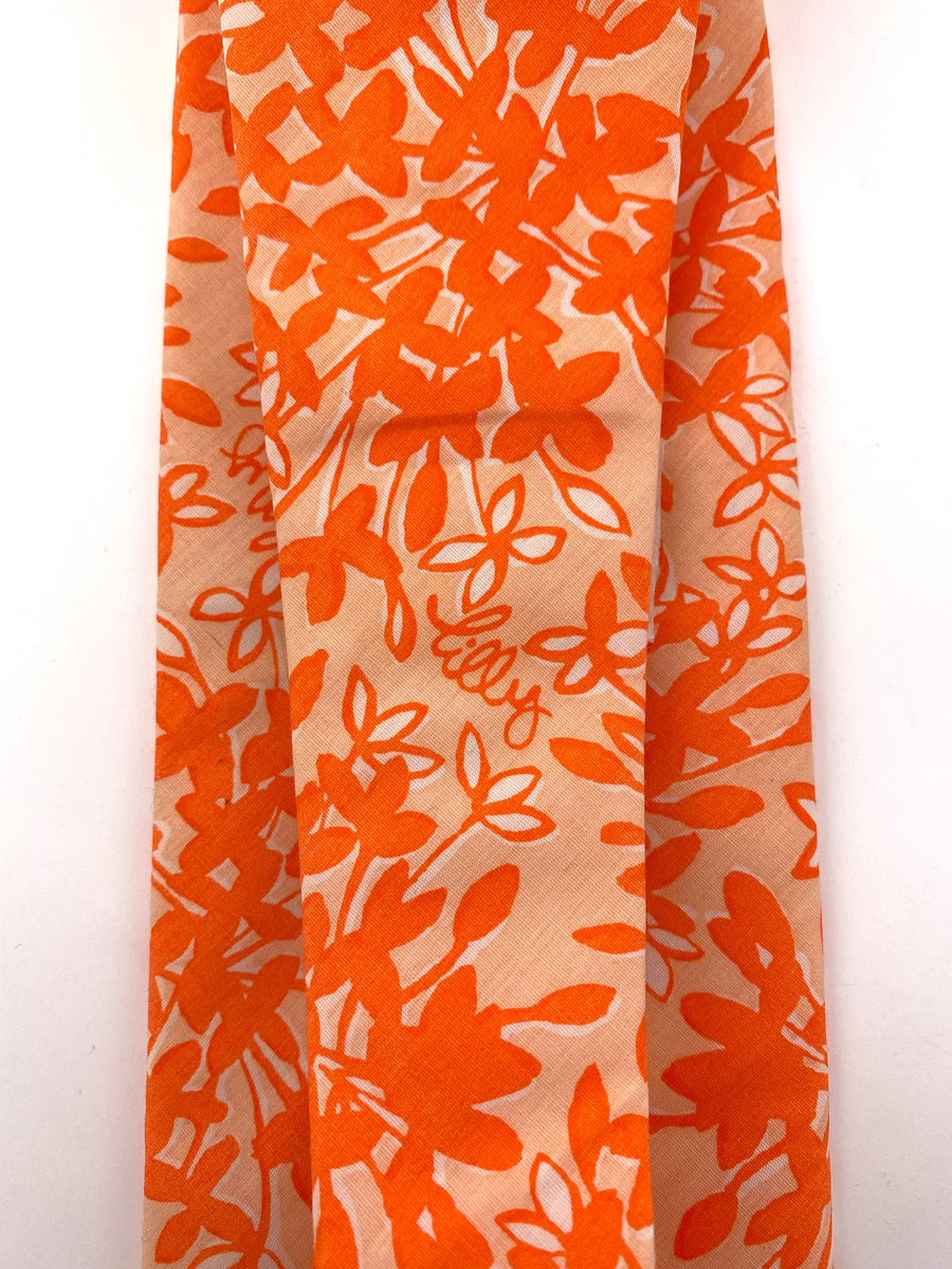 Lilly Pulitzer 1970's Men's Stuff Orange Floral Tie