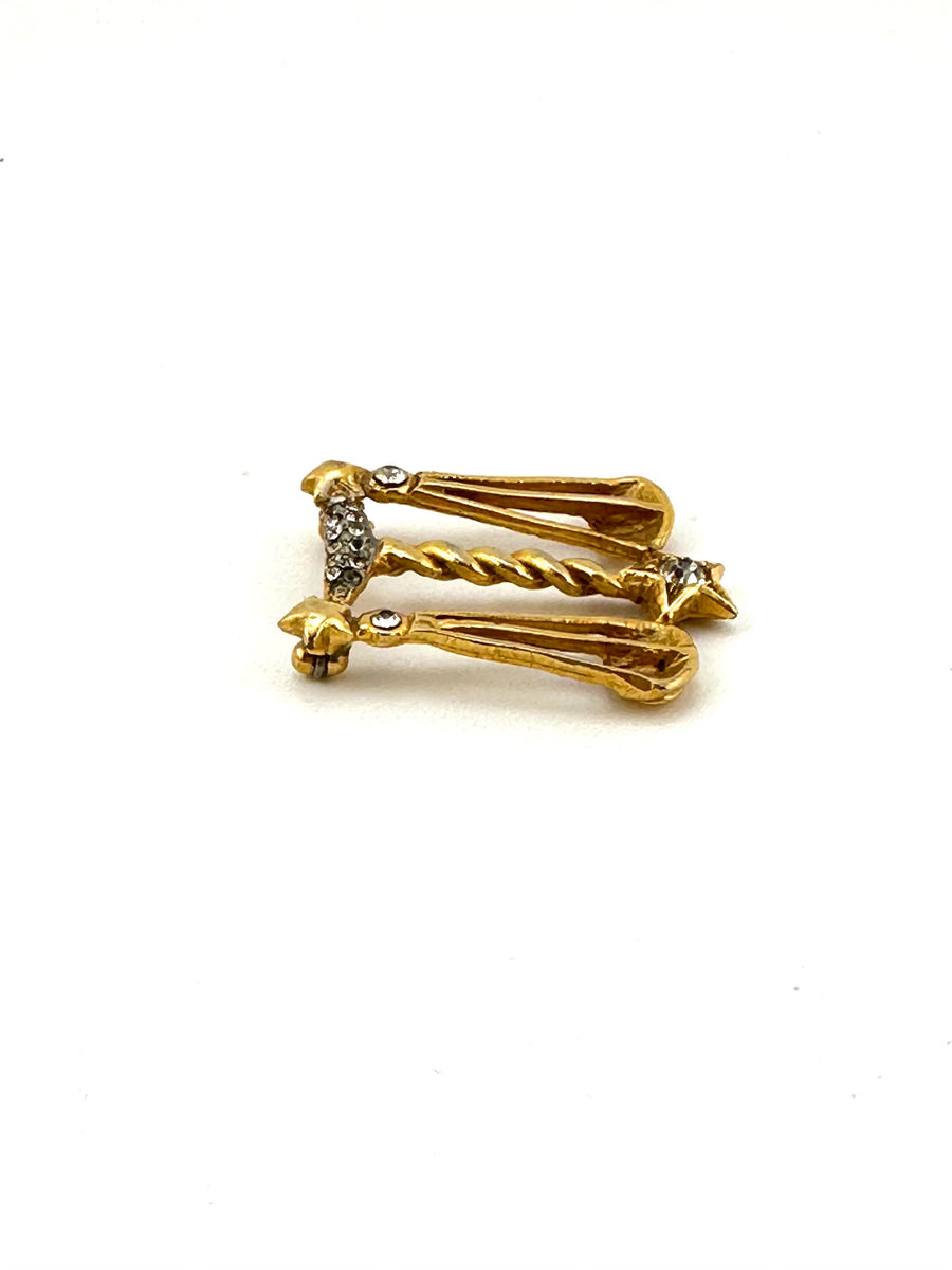 Vintage 1960s Kenneth Jay Lane Libra Scales Brooch Zodiac