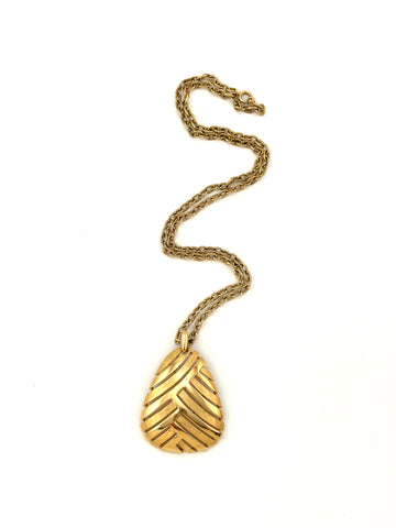 1960s Trifari Goldtone MOD Pendant Necklace