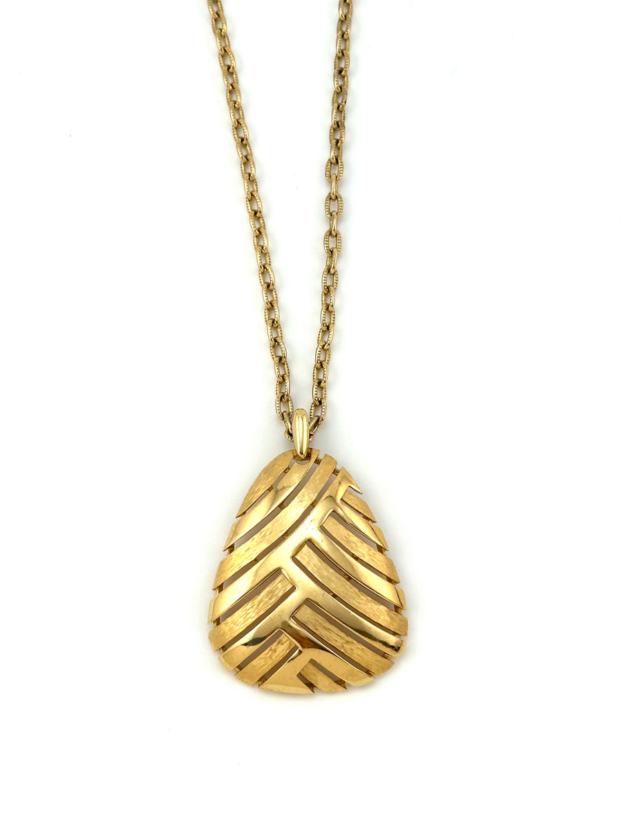 1960s Trifari Goldtone MOD Pendant Necklace