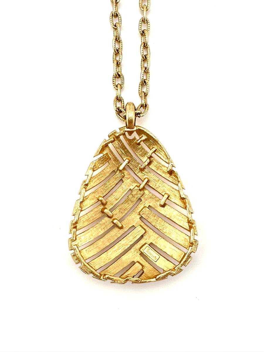 1960s Trifari Goldtone MOD Pendant Necklace