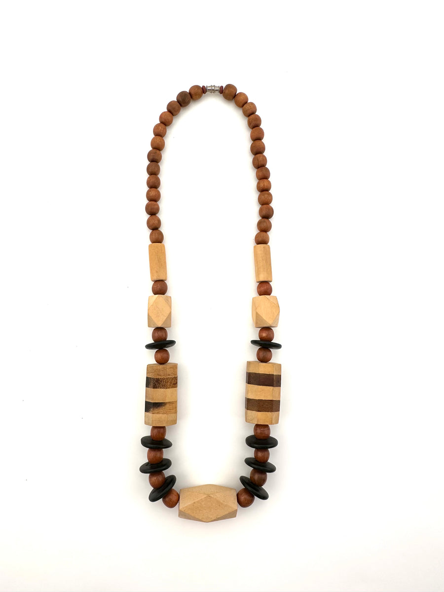 Vintage Mid-Century Wooden Beaded Necklace