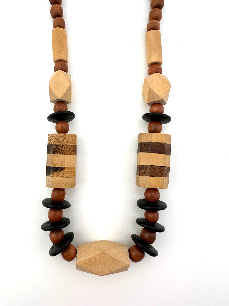 Vintage Mid-Century Wooden Beaded Necklace