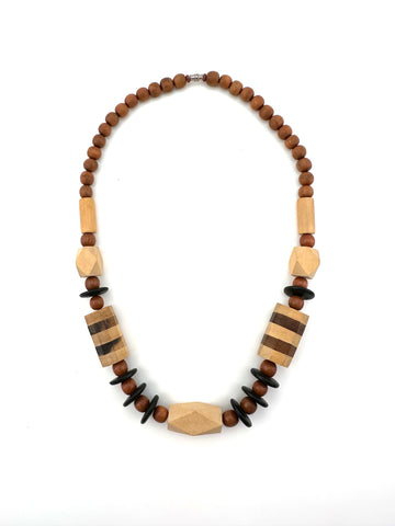 Vintage Mid-Century Wooden Beaded Necklace