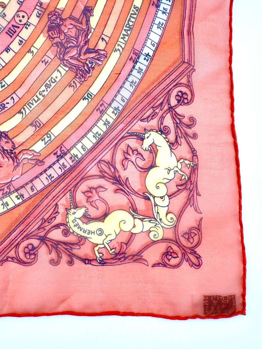 Vintage Hermès Dies et Hore Mousseline 45 Scarf