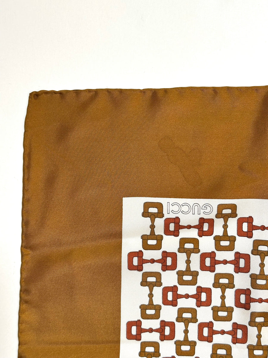 1970s Gucci Horsebit Pattern Scarf