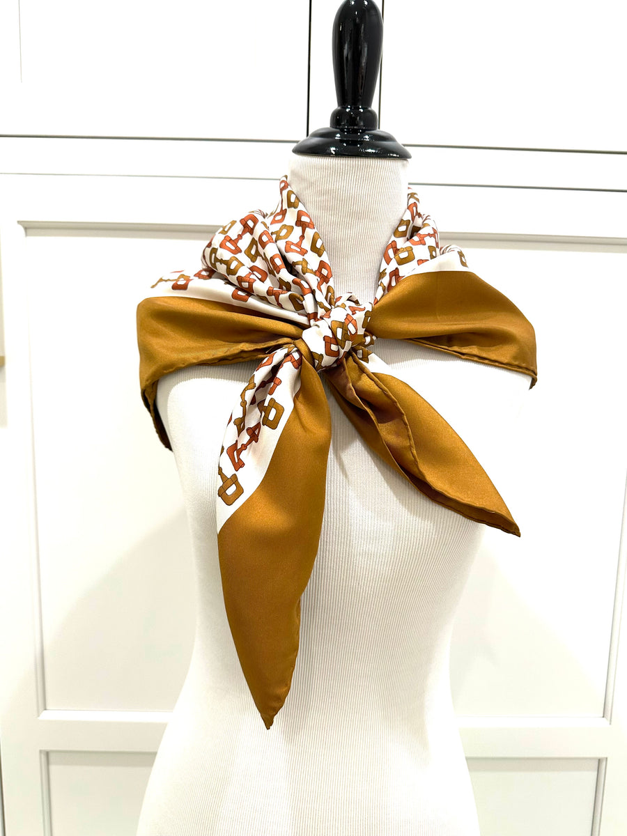 1970s Gucci Horsebit Pattern Scarf