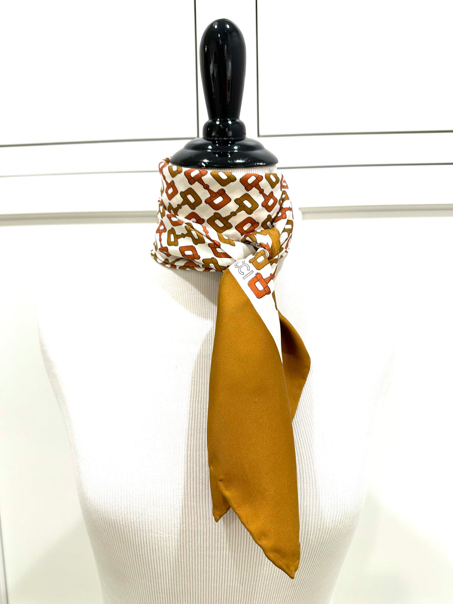 1970s Gucci Horsebit Pattern Scarf