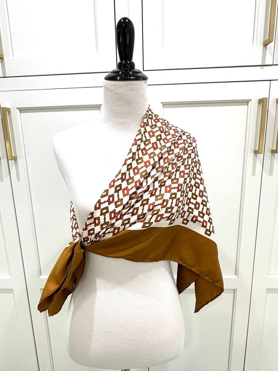 1970s Gucci Horsebit Pattern Scarf
