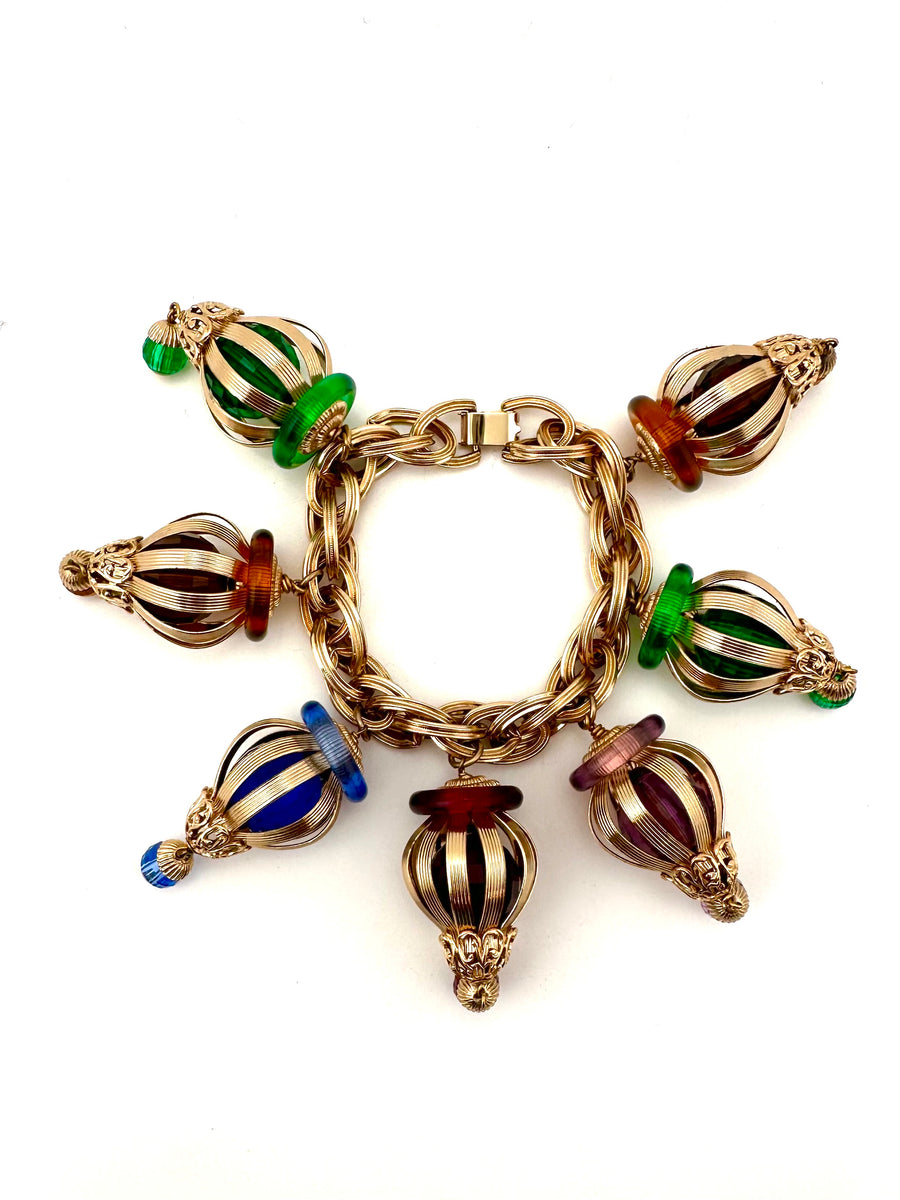 1950s Napier Large Ornament Charm Bracelet