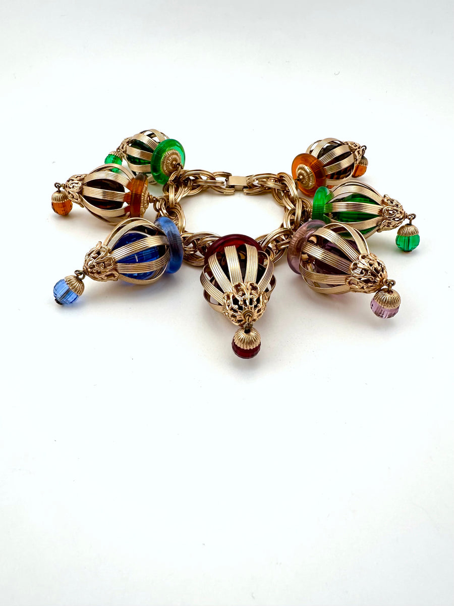 1950s Napier Large Ornament Charm Bracelet