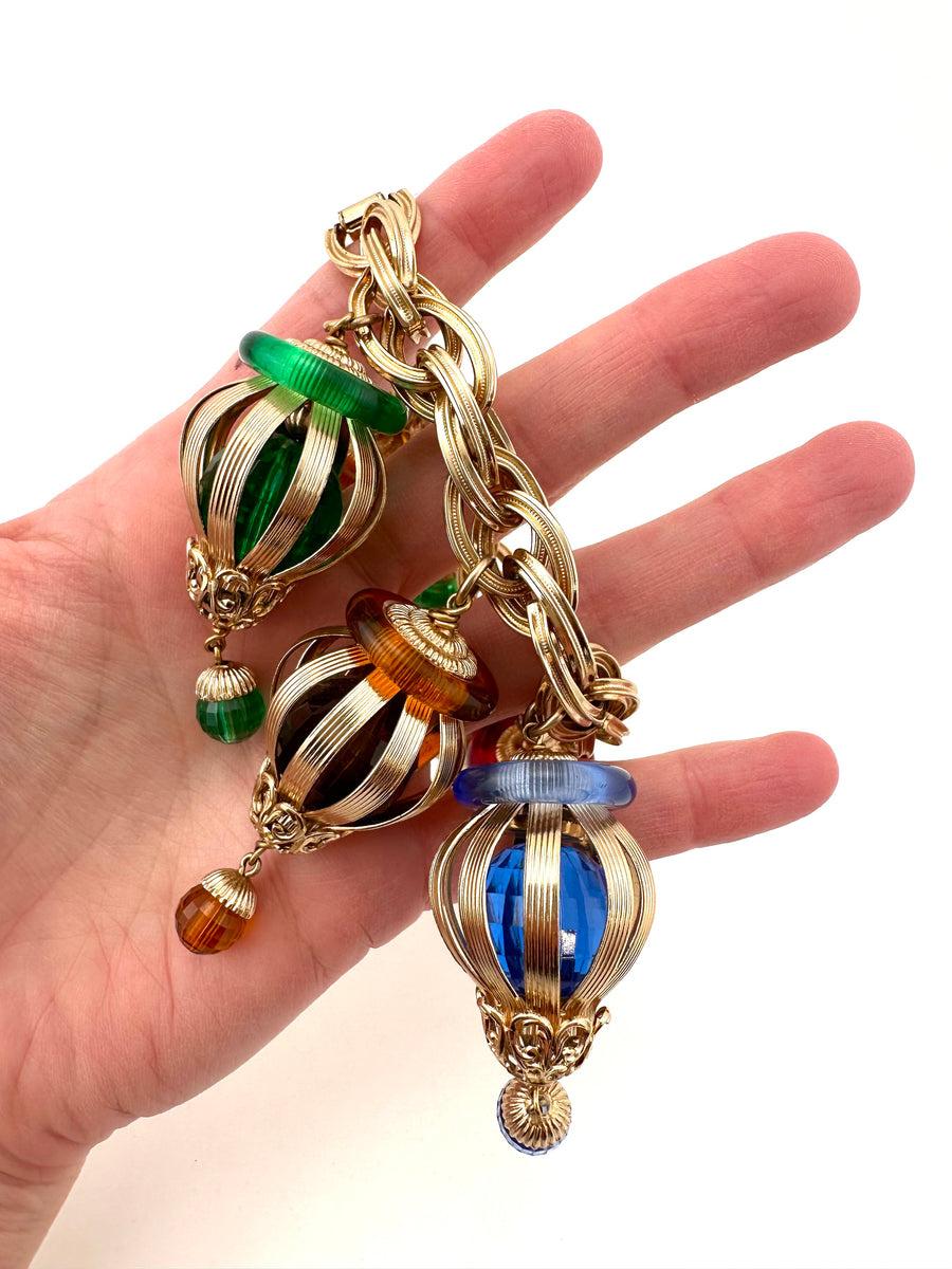 1950s Napier Large Ornament Charm Bracelet