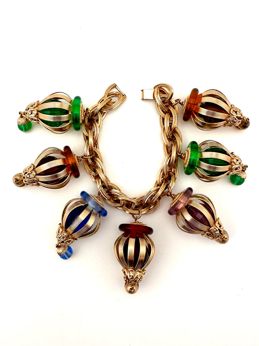 1950s Napier Large Ornament Charm Bracelet