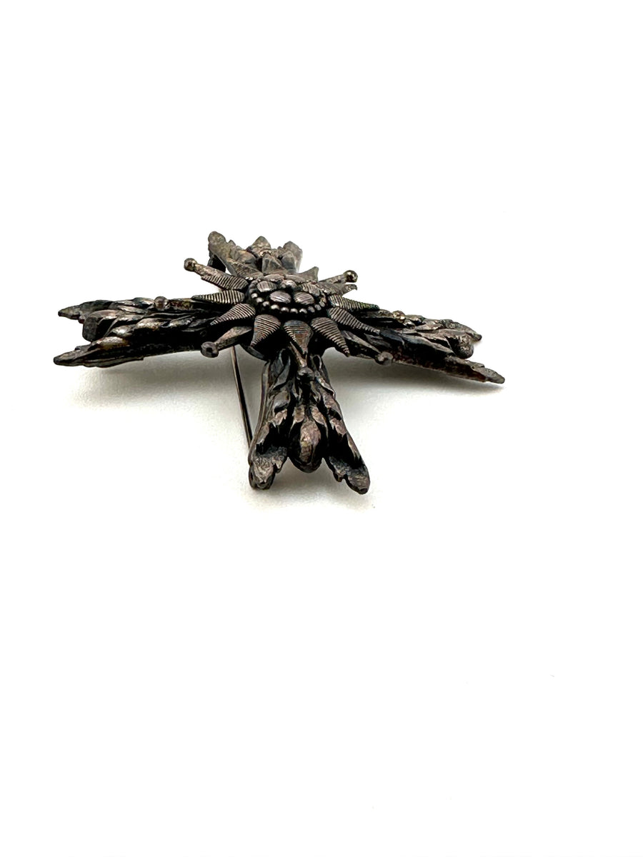 1960s Accessocraft Silvertone Cross Brooch