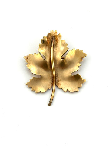1950s Gold Filled Maple Leaf Brooch