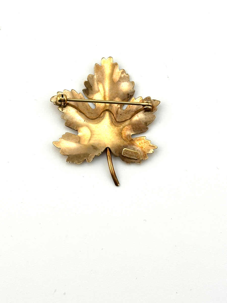 1950s Gold Filled Maple Leaf Brooch