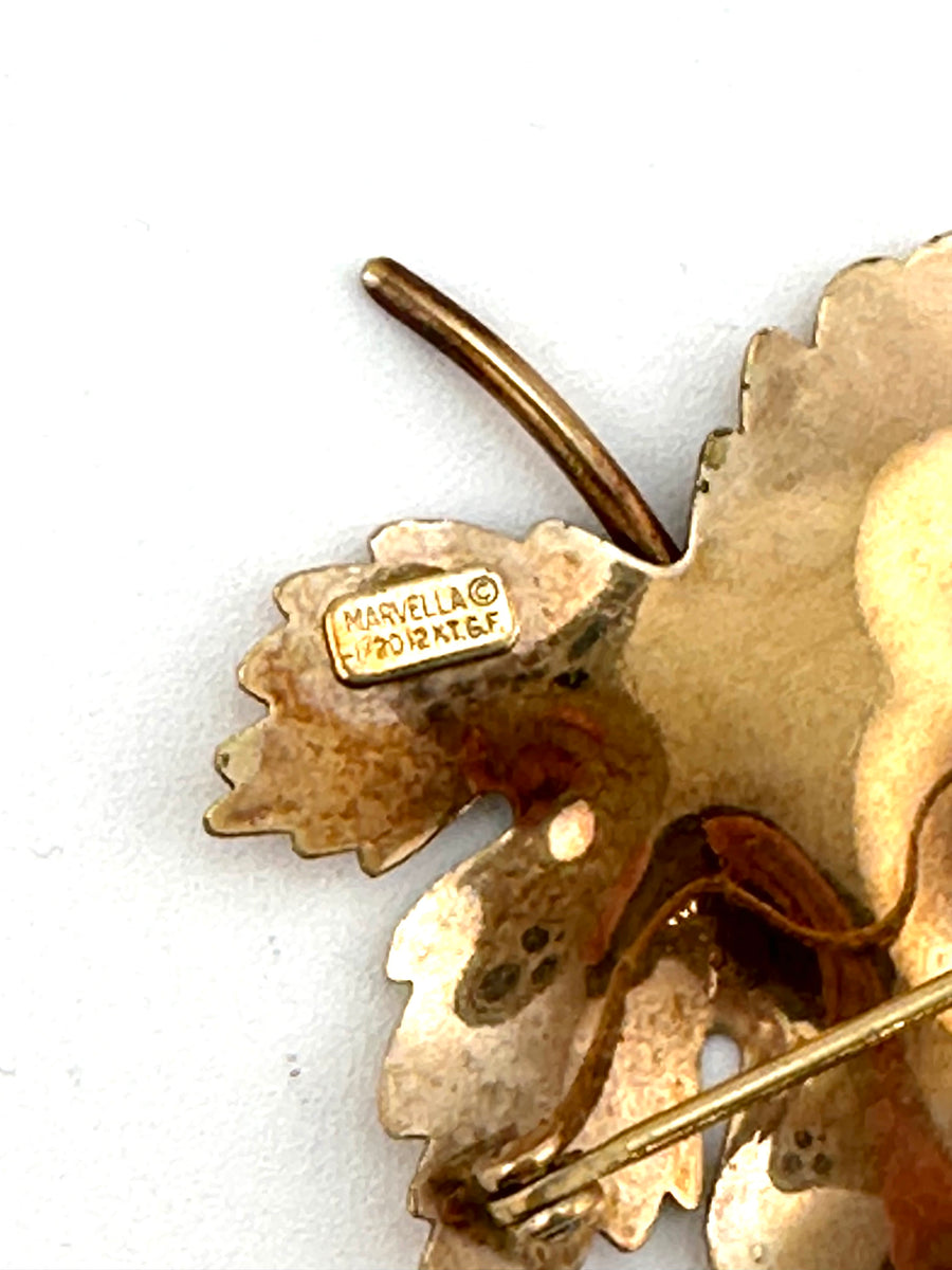 1950s Gold Filled Maple Leaf Brooch
