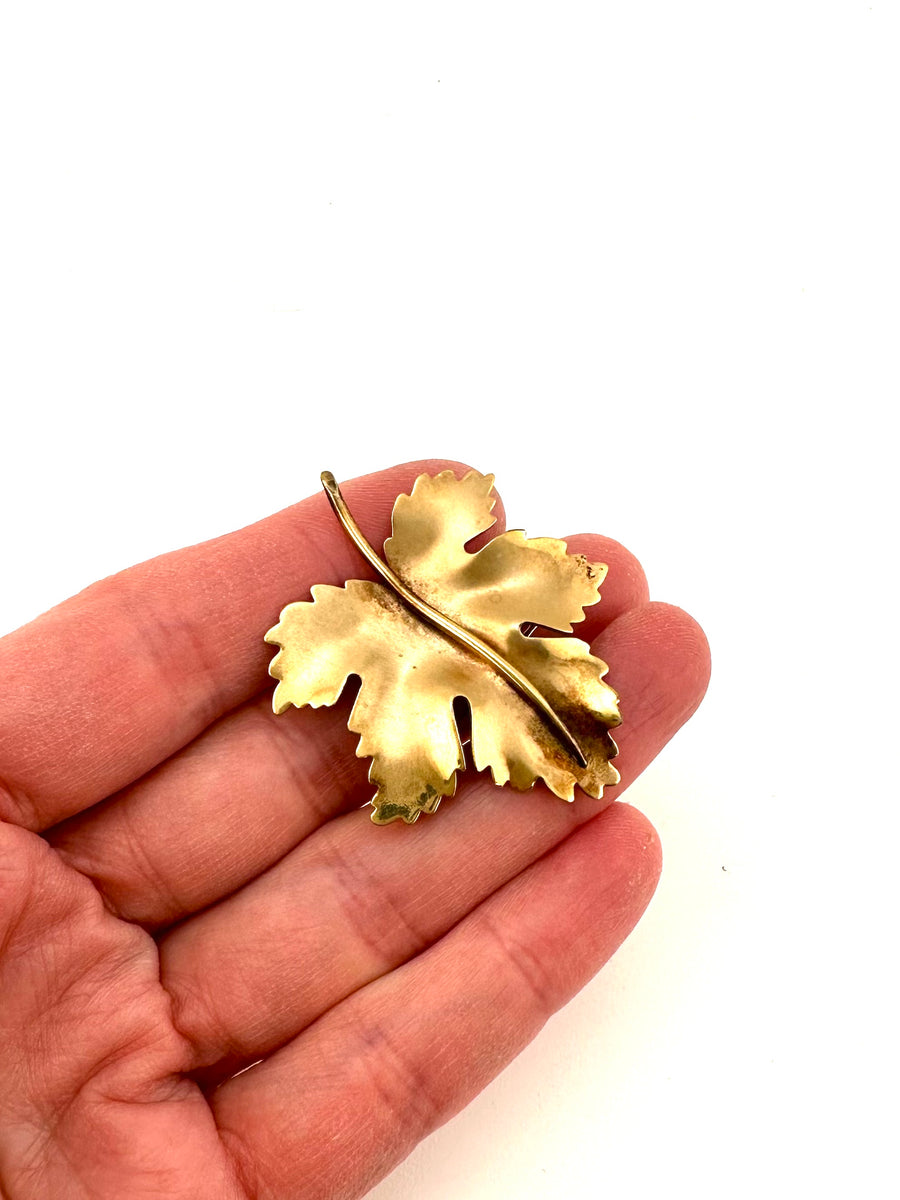 1950s Gold Filled Maple Leaf Brooch