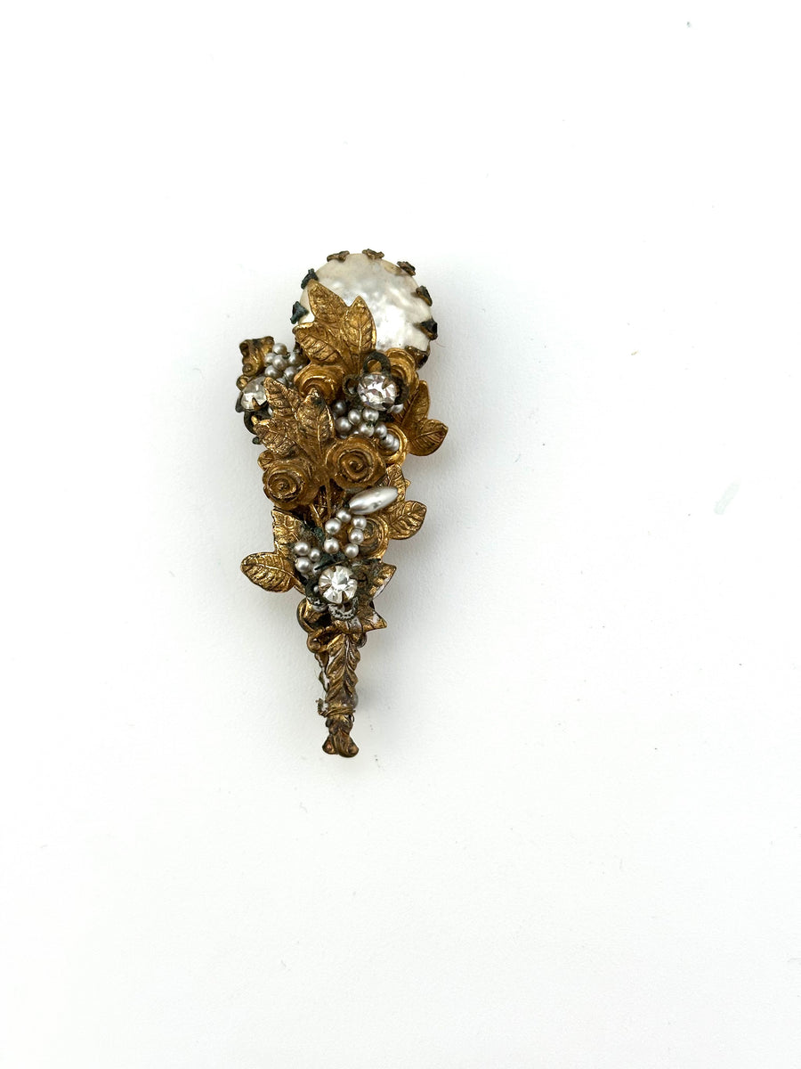 Vintage Miriam Haskell Baroque Pearl Brooch