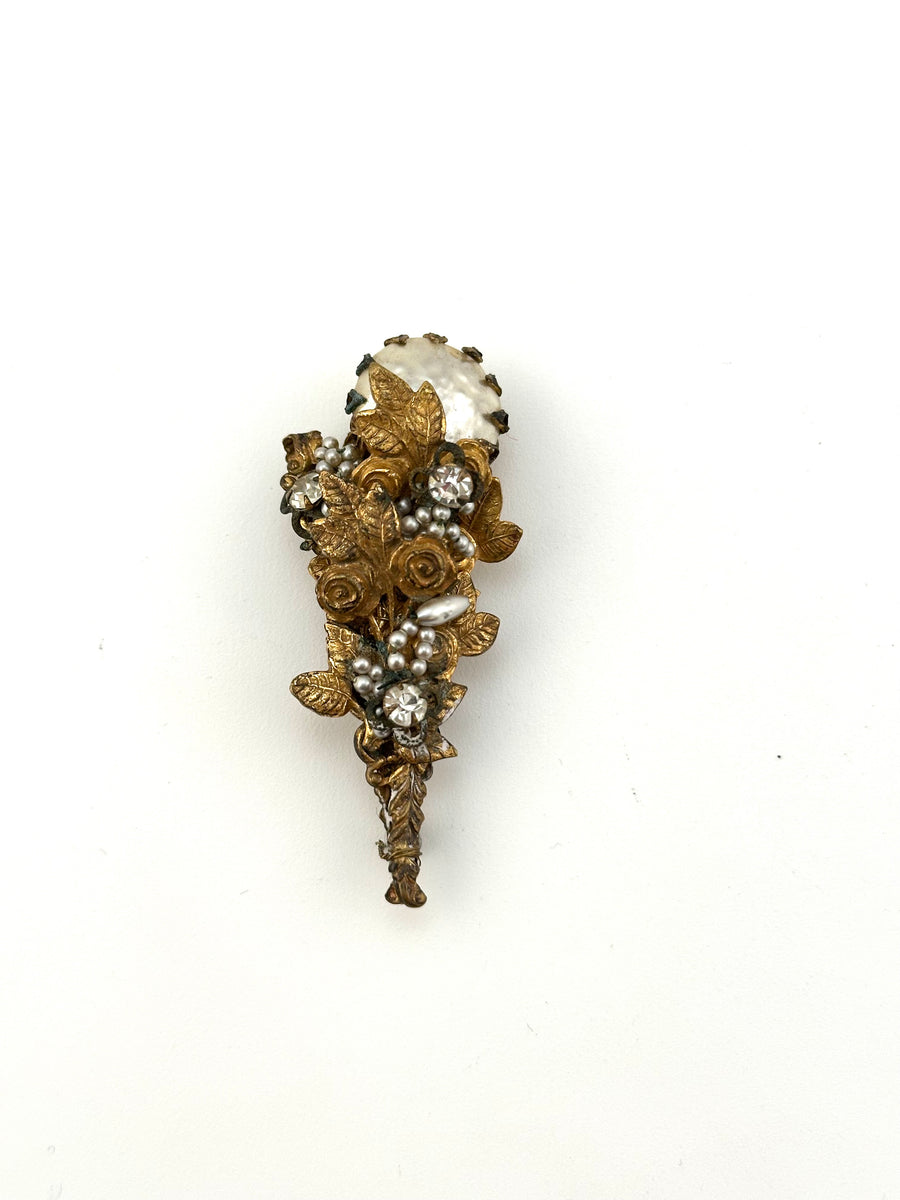 Vintage Miriam Haskell Baroque Pearl Brooch