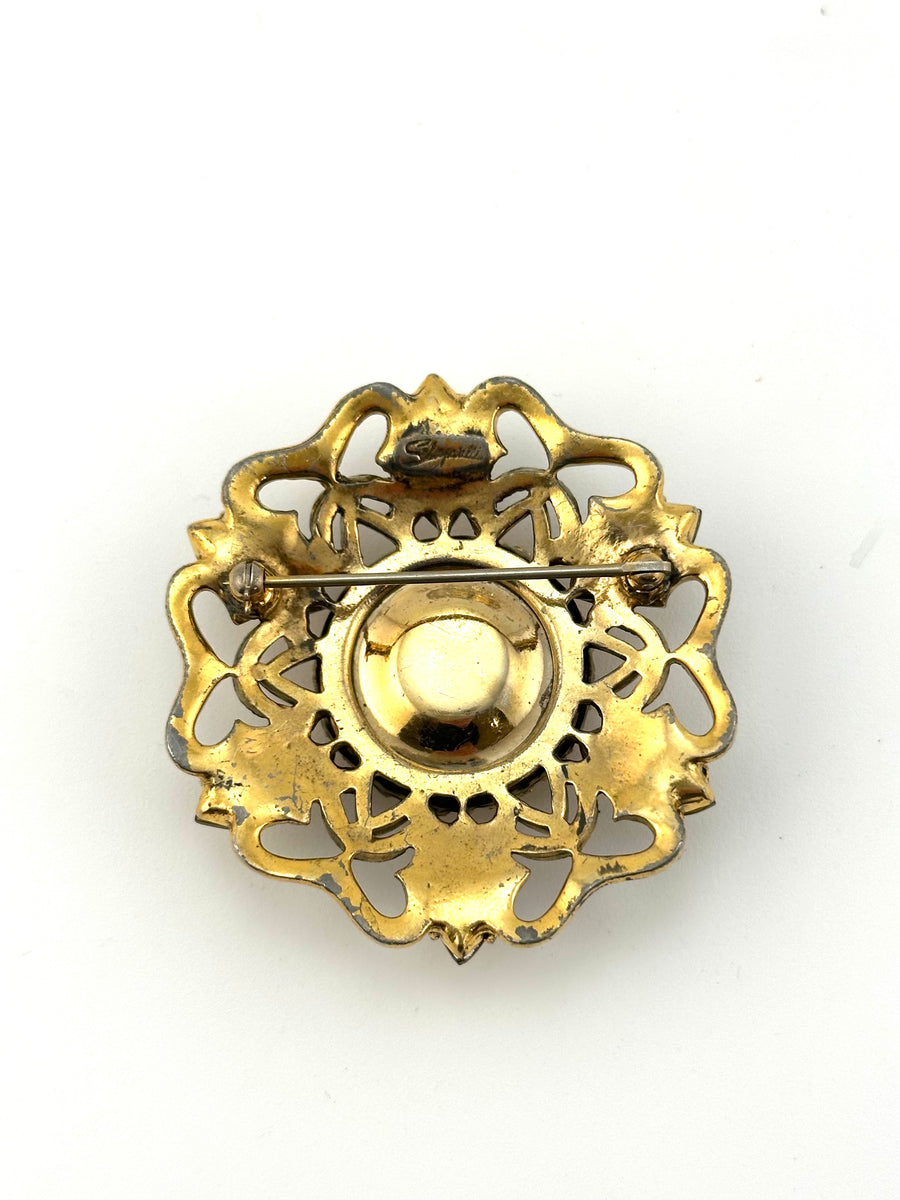 1950s Elsa Schiaparelli Brooch with Large Center Stone