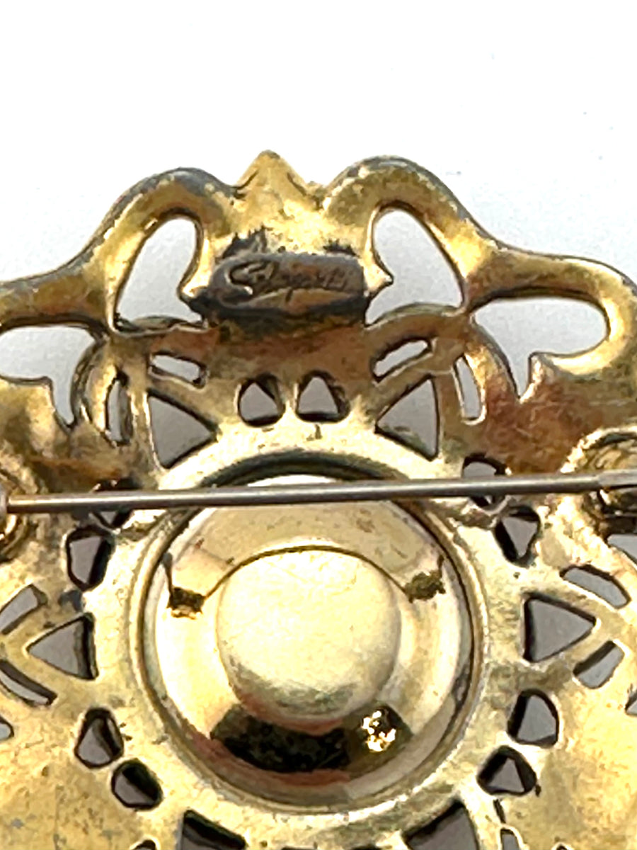 1950s Elsa Schiaparelli Brooch with Large Center Stone