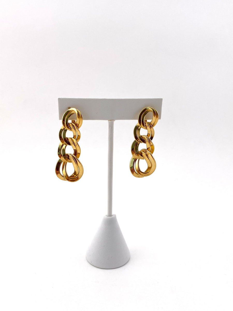 1980s Vintage Goldtone Chain Earrings