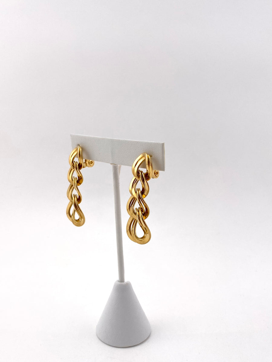 1980s Vintage Goldtone Chain Earrings