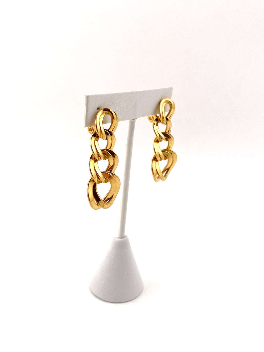 1980s Vintage Goldtone Chain Earrings