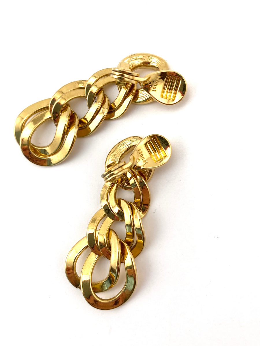 1980s Vintage Goldtone Chain Earrings