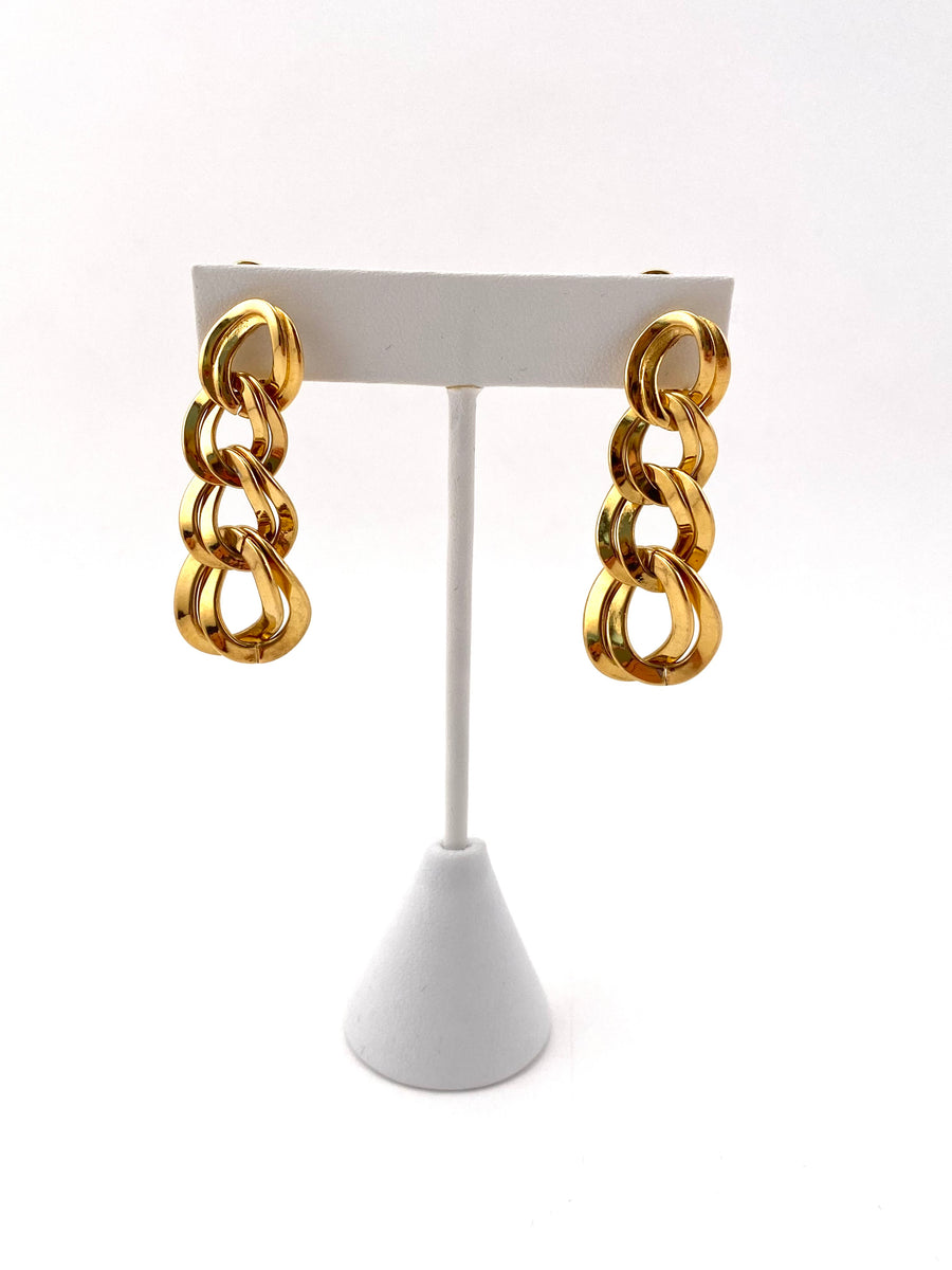 1980s Vintage Goldtone Chain Earrings