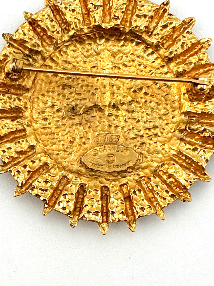 Vintage 1990s Chanel Double Lion Crest Brooch