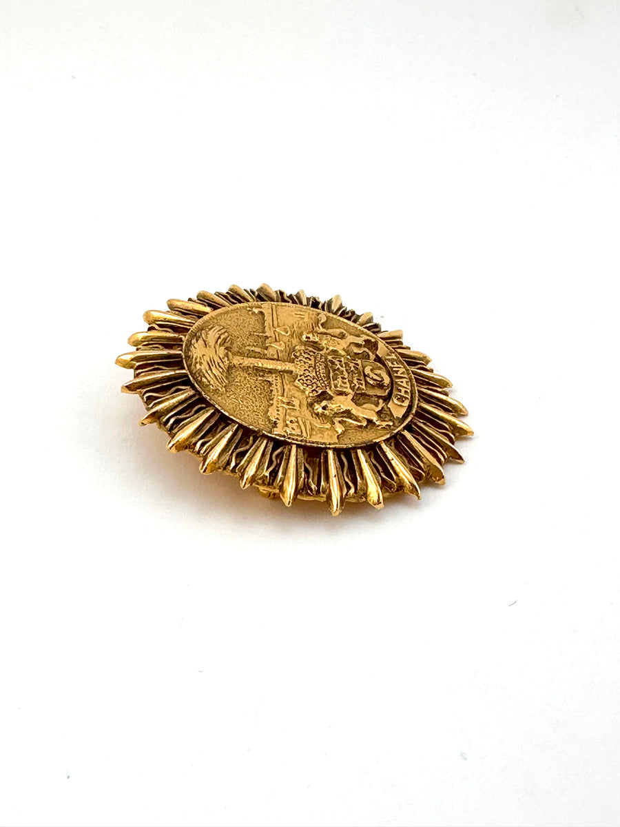 Vintage 1990s Chanel Double Lion Crest Brooch