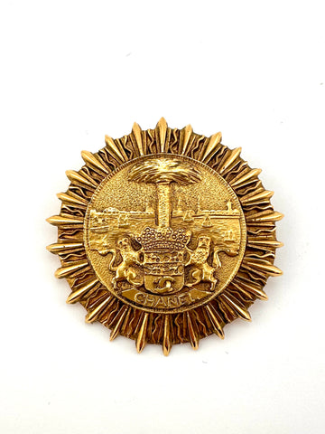 Vintage 1990s Chanel Double Lion Crest Brooch